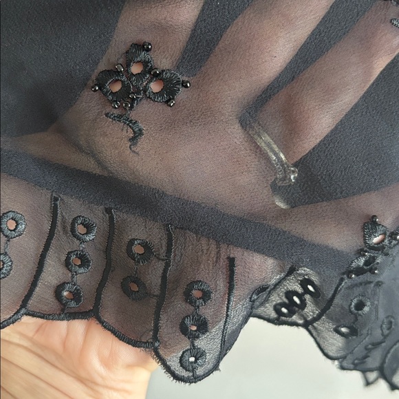 Y2K IcE • beaded and embroidered black silk blouse - Picture 5 of 8